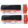 NSWHHV Batteria al litio-manganese CR17450 da 2 pezzi, batteria PLC for misuratore di portata del contatore dell'acqua da 3 V
