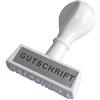 Wedo 19323 Cuscinetto testo timbro di elaborazione, impronte di plastica, larghezza 45 mm manico ergonomico, Bianco