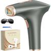 Haarlosy IPL Epilatore Luce Pulsata, 3-in-1 HR/SC/RA Epilatore Laser per Donna e Uomo, 9 Livelli di Energia Regolabile Adatto Depilatore Corpo, Viso, Ascelle, Gambe (Grigio)