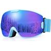 Generic Nanologi VLT18% - Occhiali da sci per bambini, occhiali da snowboard, doppio obiettivo OTG, protezione anti-appannamento, antivento, compatibili con casco, occhiali da sole per sci, bicicletta,