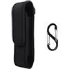zizitips Custodia per Torcia 12-17 cm, porta torcia da cintura in nylon resistente con chiusura a velcro e bottone, moschettone a doppia apertura in incluso, ideale per campeggio, escursionismo, pesca e caccia
