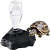 Ulawellor Dispenser di Acqua Automatico per Rettili, Nero | Design Effetto Pietra, Bordo a Gradini, Bottiglia Rimovibile, Fondo Anti-Ribaltamento, per Tartarughe e Animali da Terrario