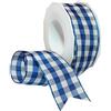 Morex Ribbon Karo Wired Ribbon, 1 - 1/5,1 cm da 20,1 m., Blu Royal
