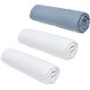 TODAY Essential - Set di 3 lenzuola, 140 x 190 cm, 2 persone, 100% cotone, gesso/denim