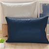 PETTI Artigiani Italiani - Coppia di Federe Cuscino 80x40 cm in Microfibra, Cuscini Arredo Camera da Letto, Divano, Set 2 Fodere Copricuscino, Federa Double Face Grigio e Blu