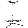 Audibax SG-032 - Supporto Universale per 3 Chitarre o Bassi - Supporto da Terra per Chitarra Elettrica, Acustica e basso Elettrico - Struttura Robusta e Stabile, Regolabile in Altezza e Pieghevole