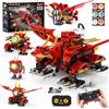 HOGOKIDS 5 in 1 Dragon Robot Giocattoli da Costruzione con 6 Colori di Illuminazione e 5 Effetti Luce - 354 Pcs Set di Robot Giocattolo con Telecomando e App per Bambini, Regali per Ragazzi e Ragazze