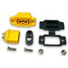 VUNIVERSUM 1 paio di connettori ad alta corrente XT60BE-F + spina XT60H, tappo in gomma, viti per batteria Lipo XT60, spina dorata, protezione da polvere, acqua, 2 pin