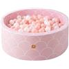 Dodozen Piscina di Palline in Velluto 100x40cm Grande Formato con 200 Palline per Bambini - Area Gioco Morbida, Rivestimento Lavabile - Conchiglia Rosa