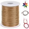 LEREATI 1.5mm Filo Nylon per Braccialetti, 100m Cordoncino per Braccialetti Coda di Topo Cordoncino Natalizio, Macrame Corda per Collane Perline Gioielli Fai da Te (Giallo Kaki)