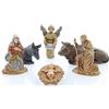 Moranduzzo Natività 6 Soggetti Adatto a Presepe da 3,5 cm Scala 1:50 - MICRO 3,5 - Statuina Indistruttibile, Stile '700, Rifinita a Mano, Scultore M. Landi, Made in Italy