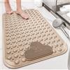ZAHDMA Tappetino Doccia Antiscivolo 106x66cm,Tappeto Doccia Antiscivolo con Ventose e Fori di Drenaggio,per Vasca,Bagno,Beige