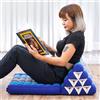 LEEWADEE materasso pieghevole con schienale triangolare: comodo tappetino con cuscino triangolare in kapok fatto a mano, materasso thailandese, 75 x 50 cm, Blu