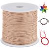 LEREATI 0.8mm Filo Nylon per Braccialetti, 100m Cordoncino per Braccialetti Coda di Topo Cordoncino Natalizio, Macrame Corda per Collane Perline Gioielli Fai da Te (Rosso Beige)