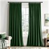 EMEMA - Tenda in velluto con nastro arricciato verde scuro, set da 2, tende opache e pesanti per soggiorno e camera da letto, oscuramento termico, velluto con nastro arricciato, H300xL140 cm