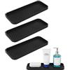 ywchoshe 3 Pezzi Vassoio Porta Spugne Lavello Cucina, Portaspugne per Lavello Cucina, Tappetini Drenanti in Silicone Nero, Organizer per Lavellos in Silicone Antiscivolo, per Scolapiatti Tazze Bagno