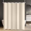 Lerores Tenda da doccia 300 x 200 cm, beige, con orlo appesantito, antimuffa, impermeabile, lavabile, in poliestere, per bagno, vasca da bagno con 20 anelli per tenda da doccia