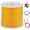 LEREATI 0.8mm Filo Nylon per Braccialetti, 100m Cordoncino per Braccialetti Coda di Topo Cordoncino Natalizio, Macrame Corda per Collane Perline Gioielli Fai da Te (Giallo Oro)