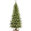 FAIRYTREES Albero di Natale 180 cm Nordman Premium SLIM | Elementi naturali realizzati ad iniezione| in UE | albero con supporto in legno di frassino fatto a mano