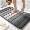 wyewye Tappeto da bagno in microfibra, super assorbente, 40 x 60 cm, grigio