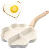Aohyue Padella antiaderente per pancake, 4 tazze, padella a forma di cuore, piccole padelle per uova e colazione, adatta per fornelli a gas e pentole a induzione