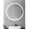 Lightasea Specchio da bagno rotondo con illuminazione,specchio da parete da 60 cm,specchio a LED,3 colori di illuminazione regolabili, antiappannamento, interruttore touch,IP44,orizzontale/verticale