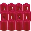 HS Candle Candele di cera a pilastro, rosso rubino, diametro 4 cm x 6 cm (12 pezzi), diametro tealight, in diversi colori, prodotte in UE, candele a blocco, cera