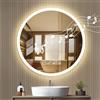 Lightasea Specchio da bagno rotondo con illuminazione,specchio da parete da 60 cm,specchio a LED con Bluetooth,3 colori di illuminazione regolabili,antiappannamento, interruttore touch,IP44