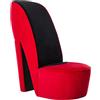 ARKEM Poltrona a Forma di Scarpa con Tacco in Velluto Rosso,Poltrona Relax in Tessuto, Movimento Elettrico, Reclinabile, Telecomando Incluso