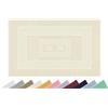 IlGruppone Tappeto Bagno Assorbente in Spugna Varie Misure da Scendidoccia A Tappeto Grande Lavorazione Jacquard Tinta Unita Ricamo Cornice Lavabile Lavatrice - Crema - TappetoBagno60x90
