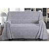 SpazioTessile Copritutto Arredatutto Telo arredo Copridivano Copriletto Bon Bon Letto Divano 100% Puro Cotone Misure Maxi (Grigio, 350x300)