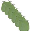 JingNian Cuscini Per Sedie Da Sala Da Pranzo Con Lacci, (set Da 2/4/6) Cuscini Per Sedie Da Cucina Con Cerniera, Cuscino Per Sedile A Ferro Di Cavallo Morbido E Resistente, (Size:Pack of 6,Color:verde)