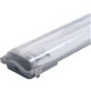 Generico DYA Portalampada Plafoniera Doppio Tubo Neon T8 A Led Da 60cm + 2 TUBI LED 6000K Luce Fredda