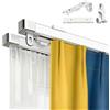 LIYI929GP Binario Doppio per Tende Estensibile Bastone per Tenda, 100 200 300 420CM Silenzio, Robusto E Stabile, Bastoni Scorrevole Binario Scorritenda, per Soggiorno Tenda da Sole Esterno(100-180CM)