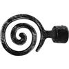 HOME ZEN HOUSEHOLD LINEN Bastone per Tenda Estensibile in Metallo, 120-210 cm o 160-300 cm, Design Moderno con Anelli, Montaggio Facile (Spirale black silver, 160-300 cm)