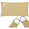 tectake® Tenda Parasole Rettangolare, Materiale HDPE Resistente con Protezione UV, Vela Ombreggiante Impermeabile per Giardino, Terrazzo Piscina, Cortile, Telo Ombreggiante Esterno - Sabbia - 2 x 4 m