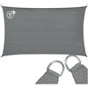 tectake® Tenda Parasole Rettangolare, Materiale HDPE Resistente con Protezione UV, Vela Ombreggiante Impermeabile per Giardino, Terrazzo Piscina, Cortile, Telo Ombreggiante Esterno - Grigio - 3 x 5 m
