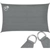 tectake® Tenda Parasole Rettangolare, Materiale HDPE Resistente con Protezione UV, Vela Ombreggiante Impermeabile per Giardino, Terrazzo Piscina, Cortile, Telo Ombreggiante Esterno - Grigio - 4 x 6 m