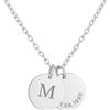Generico Collana Personalizzata con Disco Inciso - Oro o Argento - 1, 2 o 3 Dischi con Iniziali e Date - Gioiello Regalo Donna, Uomo, Coppia, Amicizia (Argento - 2 dischi)