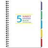 Cherry Printers Cherry - Quaderno a righe con divisori, formato B5, 176 mm x 250 mm, 100 pagine totali con 5 divisori per libro