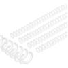 PATIKIL Spirali per Rilegatura Plastica da 12mm (1/2), 25Pz Spirale per Rilegatura a Spirale Capacità 85 Fogli 3:1 Passo Spirali Legatura per Rilegare Fogli Carta, Bianco Trasparente