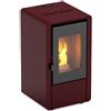 Foco Stufa a pellet Foco Petite 43x58,6x77 cm bordeaux 6 Kw con telecomando Bordeaux