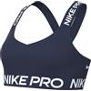 Nike PRO Ungepolsterter Sport-BH mit Leichtem Halt Reggiseno, Midnight Navy/Midnight Navy/Wh, S Donna
