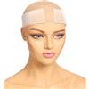 Nexyshe Fascia elastica antiscivolo per parrucca, sottile fascia in velluto per fissare parrucche e sciarpe da donna (confezione da 2, color carne)