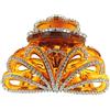 Glamour Girlz Pinza per capelli da sera extra scintillante, 8 cm, con strass (marrone)