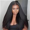 Yavida Parrucca Donna Capelli Veri Umani 4X4 Lace Front Wigs Human Hair Yaki Straight Wear and Go Glueless Human Hair Wigs For Women Nero Naturale 20inch
