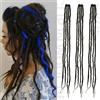 Dsoar Clip In Lana Dreadlocks Extension 22 Pollici 3PCS Dreads Sintetico Leggero con Clip Morbido Crochet Loc Extensions