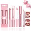 Desing Wish 3 Pezzi Rossetto Lunga Durata Nudo Rosso Opaco Kit Matita Labbra Rossetti Set Lucidalabbra Matite Labbra Rossetto liquido Lipgloss Lipstick Matte Trucco Trucchi Ragazza Donna Regalo