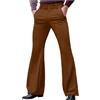 Foweknow Pantaloni da uomo in velluto a coste, stile anni '70, stile vintage, con gamba larga, pantaloni per il tempo libero, pantaloni da uomo, gamba larga, carnevale, discoteca, tinta unita,