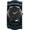 OIDEA Orologio da polso da uomo Steampunk in pelle: cinturino in vera pelle blu movimento al quarzo con scala delle ore e teschio decorativo quadrante regalo per uomini amici Halloween compleanno